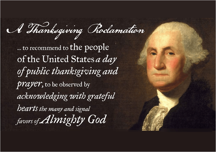 Our First President Established&nbsp;Thanksgiving